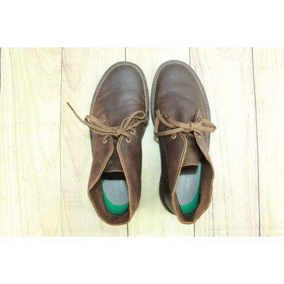 Clarks Originals Brown Leather Beeswax Desert Chukka Ankle Boots Size 8.5 M